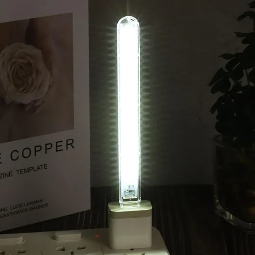 Vista 6 de PATIKIL Luz nocturna USB, portátil, enchufable, pequeña luz LED con 24 cuentas de lámpara con interruptor de sensor táctil, luz USB para baño