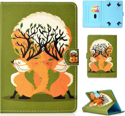 Vista 21 de Funda universal para tablet de 7 pulgadas, piel sintética [ranuras para tarjetas], cubierta magnética, para Samsung Galaxy Tab E/Tab A 7.0, Fire 7