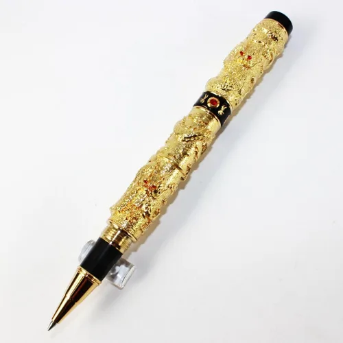 Vista 2 de Gullor Bolígrafo Rollerball Golden Double Dragon con Negro