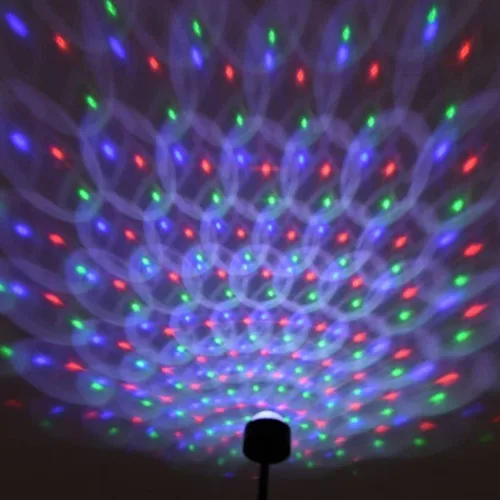 Vista 4 de SOLUSTRE Proyector de luces LED de discoteca para coche, luz USB, luces de fiesta activadas por sonido, enchufe USB, mini discoteca giratoria
