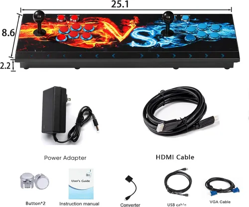 Vista 2 de 10000 juegos en 1 consola de juegos arcade, Pandora Box 3D doble palo, función WiFi para añadir más juegos, máquina de juegos retro para PC, 1920 x