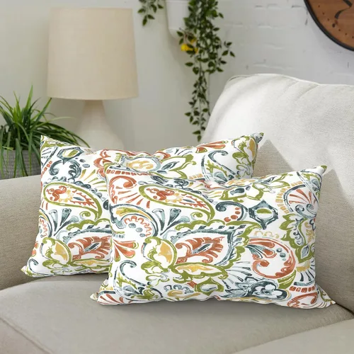 Vista 13 de DYTXIII Paquete de 2 almohadas lumbares impermeables para exteriores con rellenos, 12 x 20 pulgadas, almohada decorativa rectangular para patio