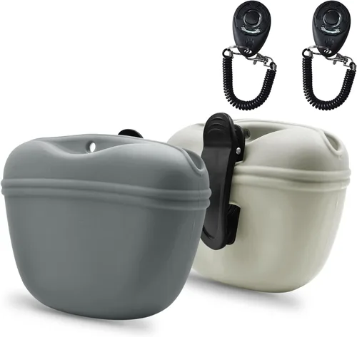 Vista 28 de AUDWUD - Bolsa de silicona para perros con cierre magnético con clip seguro Upgraded clip keeps your treat pouch secure during training.Magnetic