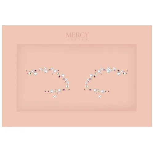 Vista 2 de Joyas de cara deslumbrante por Mercy London Eye Liner Crystal Accesorios para disfraz de cara, joyas todo en uno, tocado de Halloween adhesivo