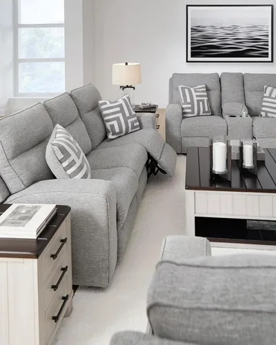 Vista 20 de Signature Design by Ashley Sofá reclinable eléctrico, gris peltre, Biscoe