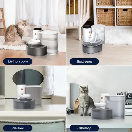 Vista 7 de Fuente de agua inalámbrica inteligente para mascotas, fuente de agua para mascotas mejorada 2026 sin filtro, diseño ultrasilencioso de 3.5 L/118