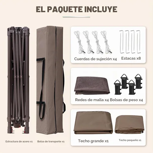 Vista 9 de EAGLE PEAK - Cenador desplegable de 13 x 13 pulgadas con mosquitera, toldo mosquitero fácil de instalar para patio y patio trasero, kiosco al aire