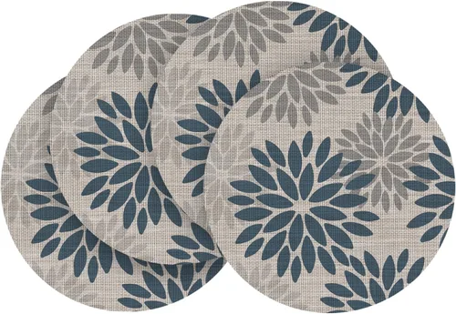 Vista 25 de Artoid Mode - Juego de 4 manteles individuales de vinilo con diseño floral, resistentes al calor, lavables, antideslizantes, de PVC, para decoración