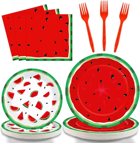 Vista 18 de gisgfim 96 piezas de suministros para fiesta de cumpleaños de 18 años, platos de papel, servilletas, hora de ser adulto, rojo y negro, juego