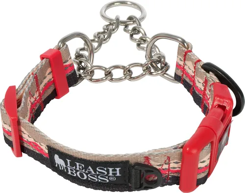 Vista 15 de Leash Boss Collar Martingale para perros – Cadena de acero Collar de nailon reflectante para perros grandes, medianos y pequeños Collar
