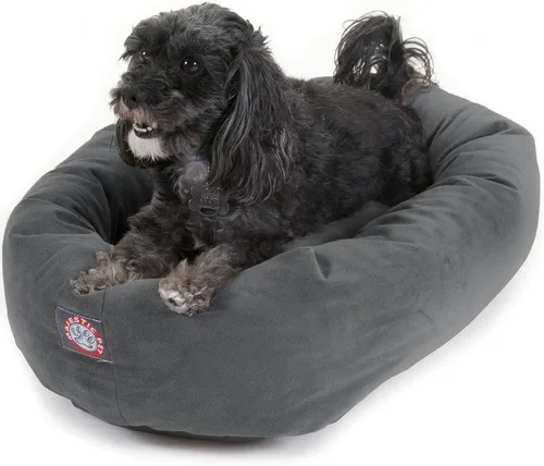 Vista 24 de Majestic Pet Cama para Perros de 52 Pulgadas de Ante Calmante Lavable 52x35x11 (Pulgadas) – Acogedora Cama Redonda para Perros con Forma de Dona