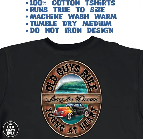 Vista 3 de OLD GUYS RULE Camiseta gráfica para hombre, The Dream Funny Novelty Tee para amantes de los automóviles, motores, Hot Rods
