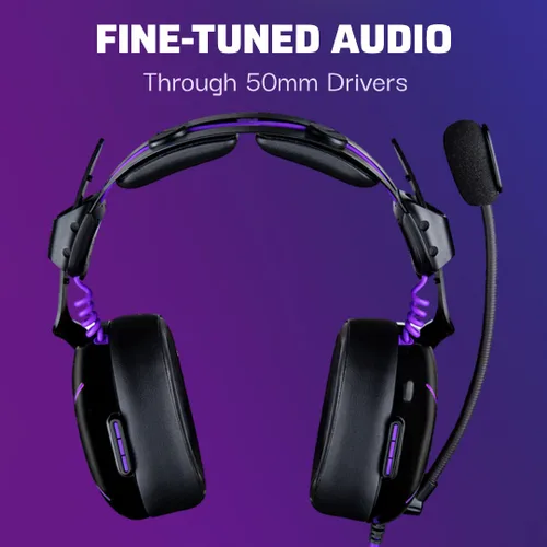 Vista 2 de PDP Victrix Pro AF Wired Professional Esports Gaming Headset with Cooling Xbox Series One, Xbox Series S X, PC, Windows 10 Computer - BlackPurple