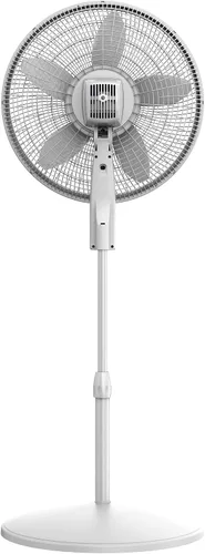 Vista 10 de Lasko EcoQuiet - Ventilador de pedestal oscilante con motor silencioso de corriente continua, 12 velocidades, temporizador de 8 horas, altura