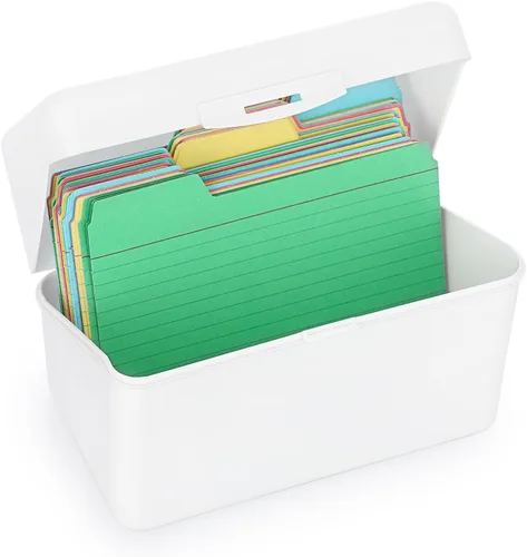 Vista 9 de BTSKY 1 Pack 4 x 6 inch Index Card Box-Index Card Holder Notecard Box Recipe Card Box Plastic Storage Organizer for Filling Index Cards,Note cards