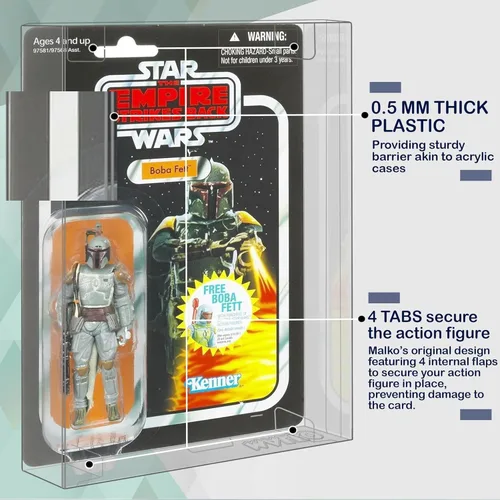 Vista 3 de Estuche protector para figuras de acción cardadas de 3.75 pulgadas Compatible con: Star Wars Marvel G.I Joe Plástico de 0.020 in de grosor