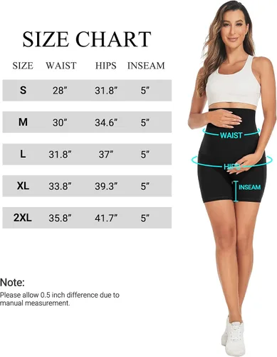 Vista 6 de DALIGIRL Pantalones cortos de maternidad sobre el vientre con bolsillos, pantalones cortos de yoga deportivos para mujer para el embarazo de verano