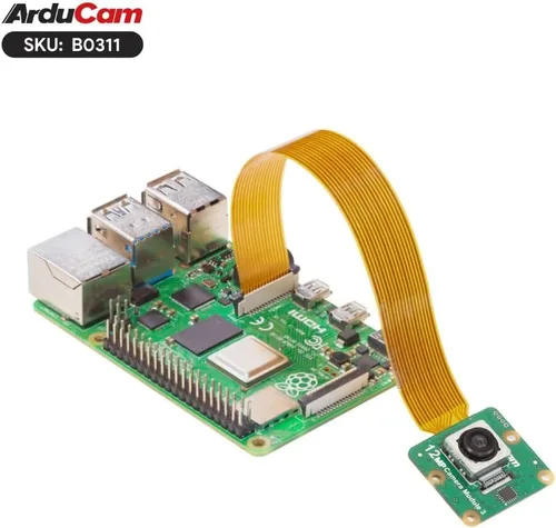 Vista 5 de Arducam Para Raspberry Pi Cámara Módulo 3 Amplio, 120 ° (D) IMX708 Autofocus Pi Cámara V3, 5.9 in 15-22 Pin FFC Cable