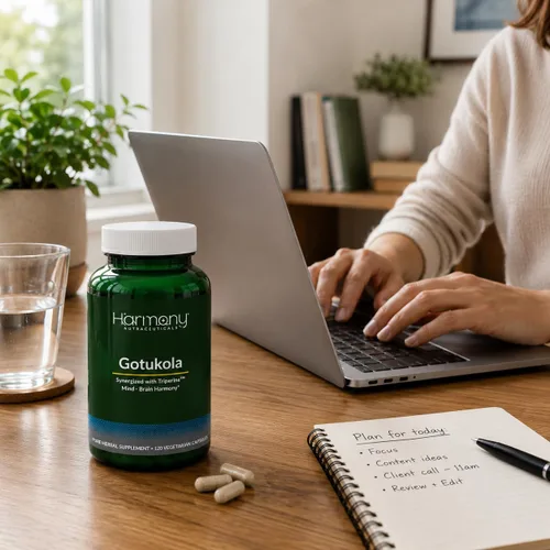 Vista 6 de Harmony Nutraceuticals Gotu Kola Supreme, Centella asiática con triperina, 120 cápsulas vegetarianas, fabricadas en Estados Unidos