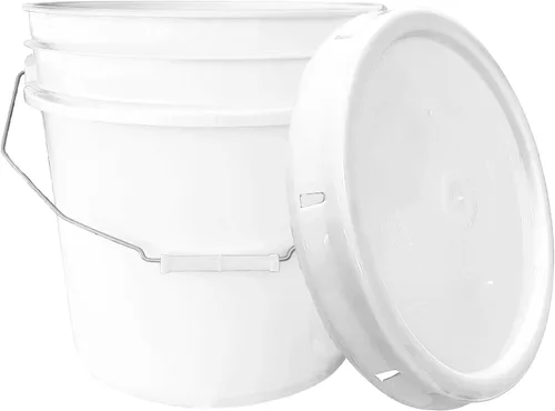 Vista 8 de MKS Plastics Cubo de 3.5 galones con tapa hermética, fabricado en Estados Unidos, plástico libre de BPA de grado alimenticio, resistente multiuso
