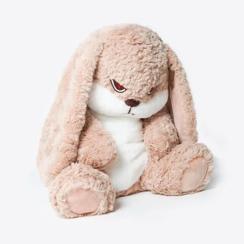 Vista 5 de ZEIO Grumpy Bunny - Peluche de conejo de peluche de 15.7 pulgadas con orejas flexibles, juguetes de peluche suaves para abrazar, perfecto para un