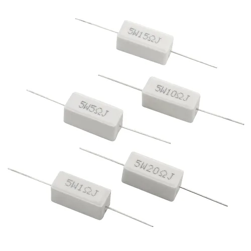 Vista 2 de Resistencias de cemento de 5 W, 1 ohmio, 5 ohmios, 10 ohmios, 15 ohmios, 20 ohmios, resistencias de cemento de cerámica, 5 % de cerámica, kit