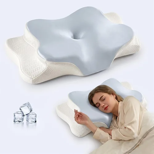 Vista 8 de Almohada cervical para el cuello, almohada cervical para aliviar el dolor de cuello, almohada cervical - Soporte de cuello y hombro, funda lavable