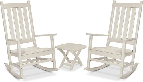 Vista 4 de Trex Outdoor Furniture™ Cape Cod - Juego de sillas mecedoras, color negro carbón Negro (Charcoal Black)