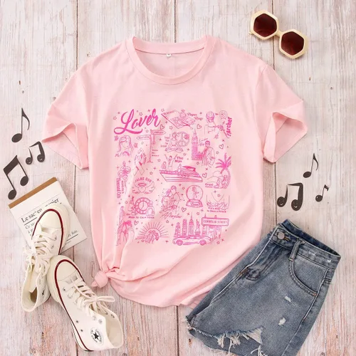 Vista 4 de Camisetas de álbum de música para mujer, camiseta de concierto, diseño gráfico de música country You Need to Calm Down Lover Fans Gift Tees Tops