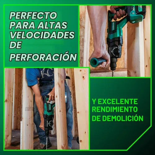Vista 3 de Metabo HPT Martillo giratorio sin escobillas MultiVolt™ SDS Plus de 36 V con mango en D de 1-1/8 pulgadas, solo cuerpo de herramienta de martillo