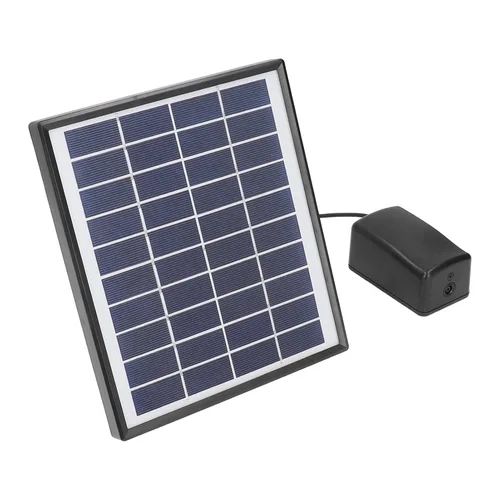 Vista 4 de Bomba de estanque micro solar de 10 V 6 W CC, kit de bomba de aire de fuente de panel solar ajustable con piedra de burbujas para estanque de peces