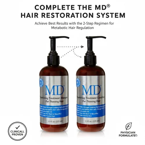 Vista 6 de MD Paquete de champú y acondicionador revitalizante (juego de 2/11.0 fl oz cada uno) – Champú y acondicionador hidratante hidratante para el cabello