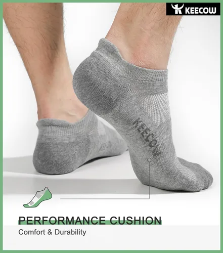 Vista 2 de KEECOW Performance Comfort No Show Ankle Cushioned Socks for Men & Women, Athletic, Tab, Short, Socks for Running, Outdoor