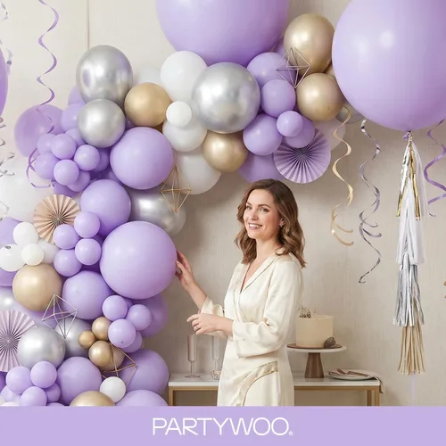 Vista 412 de PartyWoo 50 globos de látex color piel albaricoque, globos de helio boho de Albaricoque-f05