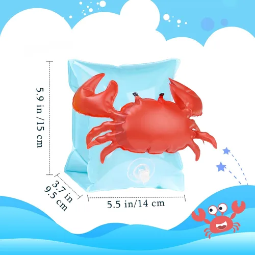 Vista 6 de HeySplash Brazaletes inflables para niños (de 3 a 6 años), mangas flotantes para brazo de piscina, tubo flotante, alas de agua, para natación, hasta