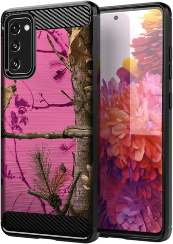 Vista 5 de CasesOnDeck - Funda de camuflaje compatible con Samsung Galaxy S20 FE (2020) / S20 FE 5G, textura de fibra de carbono, delgada, mate, con diseño