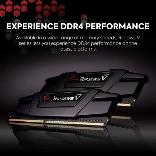 Vista 2 de G.SKILL RipjawsV Series DDR4 RAM (XMP) 32 GB (2 x 16 GB) Hasta 3200 MT/s* CL16-18-18-38 1.35V Intel AMD Desktop Computer Memory U-DIMM - Negro