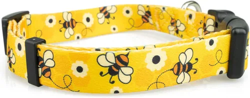 Vista 3 de Collar de perro Limeloot Bees, Collar de perro ajustable para perros machos y hembras, pequeño