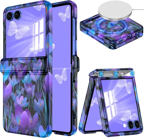 Vista 14 de Hekodonk Funda para Galaxy Z Flip 7, compatible con MagSafe, protector de pantalla integrado, protección de bisagra, magnética, delgada, a prueba