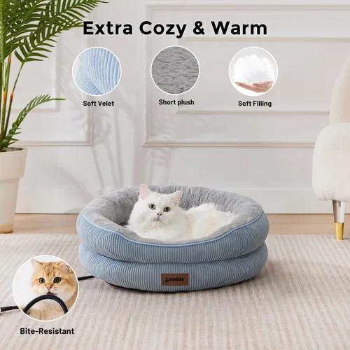 Vista 7 de ZOMISIA Cama Térmica para Gatos de Interior - Cama Térmica para Mascotas con Temperatura Ajustable con Temporizador y Cable Resistente a
