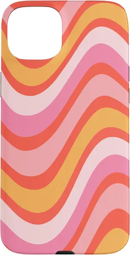 Vista 9 de iPhone 13 Pro Retro Liquid Swirl patrón de líneas onduladas rosa mandarina naranja funda