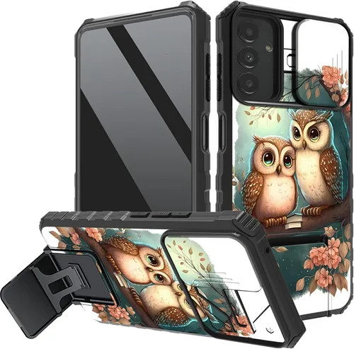Vista 9 de Funda protectora para cámara Samsung Galaxy A14 5G, resistente y resistente con protección deslizante para lente deslizante, soporte integrado