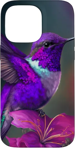 Vista 21 de Funda púrpura para iPhone XR para colibrí