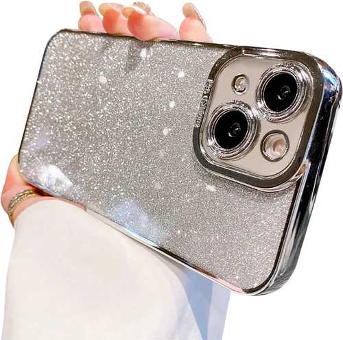 Vista 22 de Funda compatible con iPhone 11 Pro con purpurina, de lujo, linda, flexible, cubierta chapada, protección de cámara, a prueba de golpes, funda