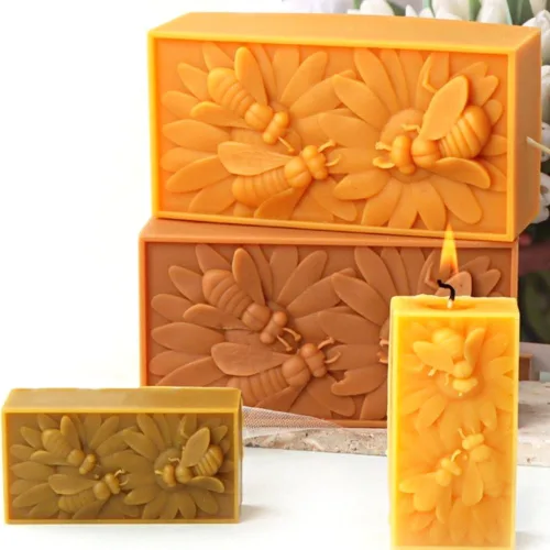 Vista 4 de Molde de silicona para velas de abejorros y abejorros, para jabón, cera de soja, resina epoxi, bricolaje, manualidades, fiesta, cena, decoración