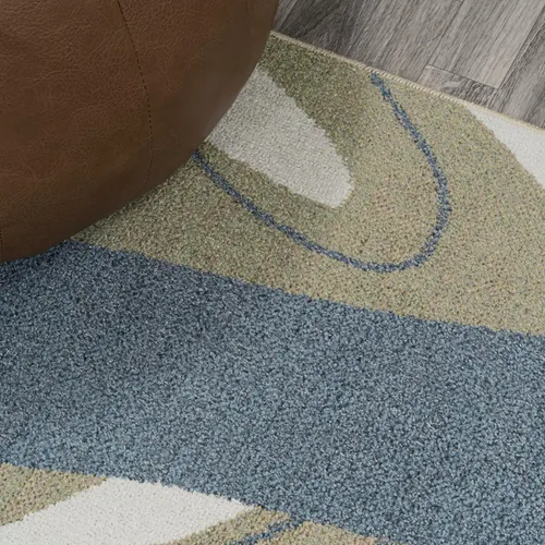 Vista 6 de JONATHAN Y Alfombra de interior lavable a máquina color crema/multi 3X5 pies, estampado de algas abstracto glam botánico para sala de estar