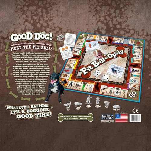 Vista 5 de Late for The Sky Pit Bull-Opoly - Juego de mesa para familias: juego de fiesta para amantes de los perros, edades de 8 años, 2 a 6 jugadores, juego