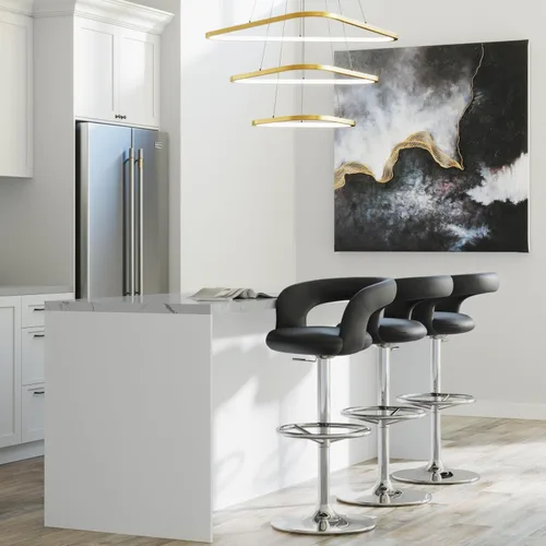Vista 4 de Zuri Muebles Monza Taburete giratorio sin brazos de altura ajustable negro