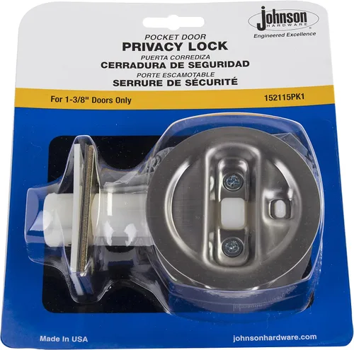 Vista 2 de Johnson Hardware Cerradura de puerta de bolsillo de privacidad de níquel satinado - 1 unidad