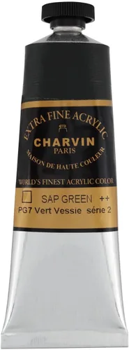 Vista 104 de Charvin Pintura acrílica profesional extrafina – verde absenta, tubo de 2.1 fl oz, pigmentos de triple fresado, resistente a la luz, pinturas